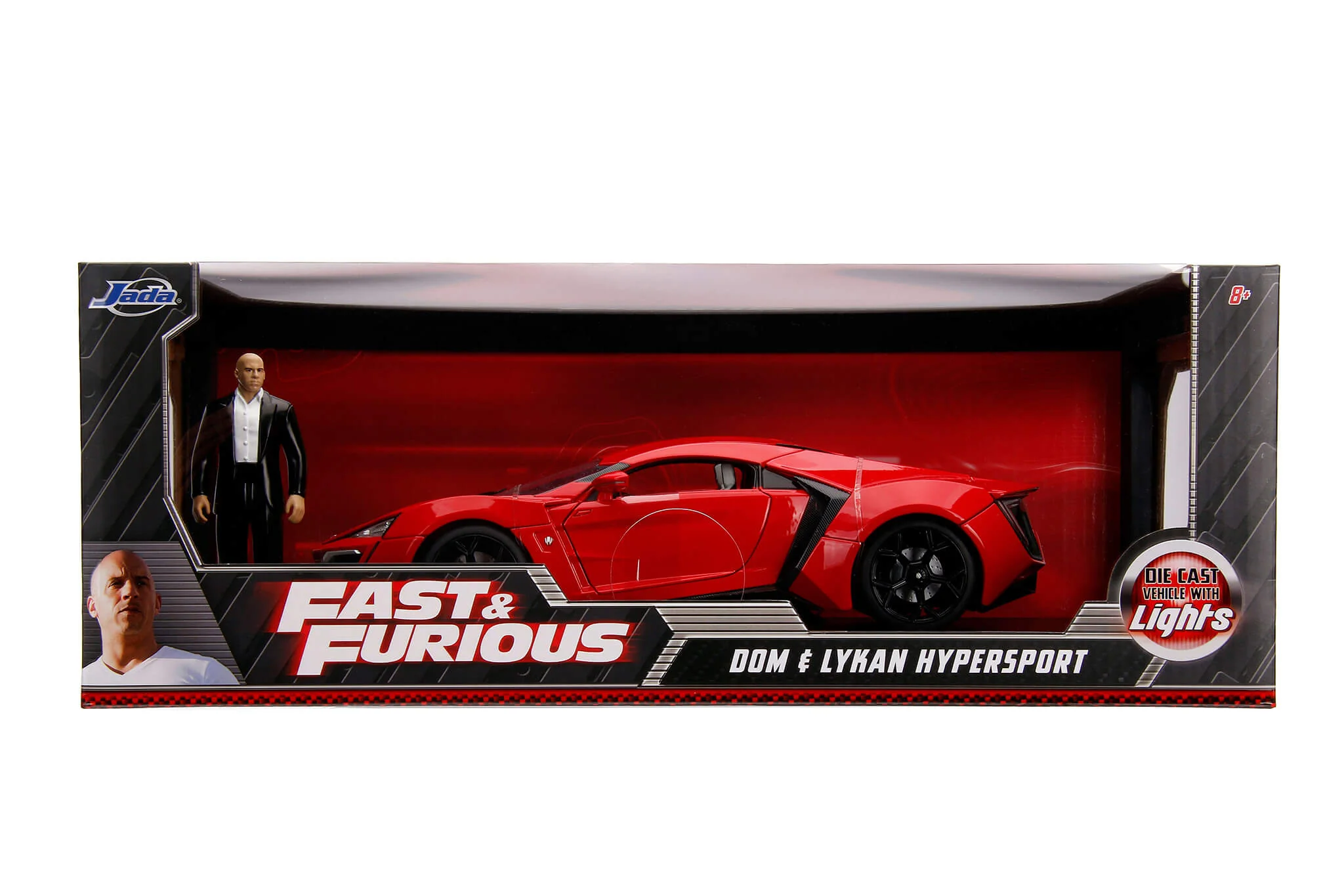 Fast & Furious Dom's W-Motors Lykan HyperSport, 1:18 Scale Vehicle w/ Lights & 3.75" Figure - Image 6