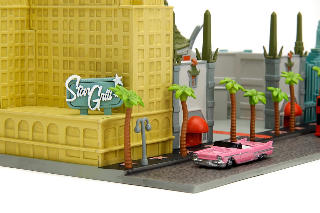 Hollywood 100 Featuring the Hollywood Walk of Fame Nano Scene w/ 1.65" 1958 Cadillac Series 62 and Tour Bus Die-Cast Vehicles - Image 9