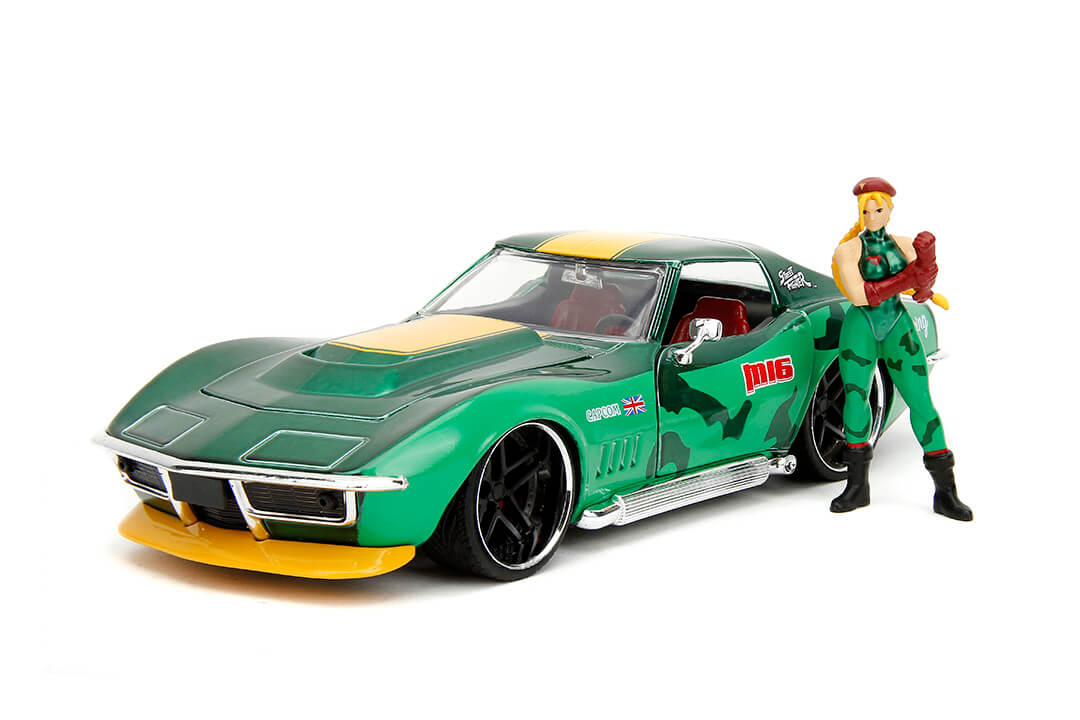 Street Fighter, Cammy & 1969 Chevrolet Corvette Stingray, 1:24 Scale Vehicle & 2.75" Figure - Image 3